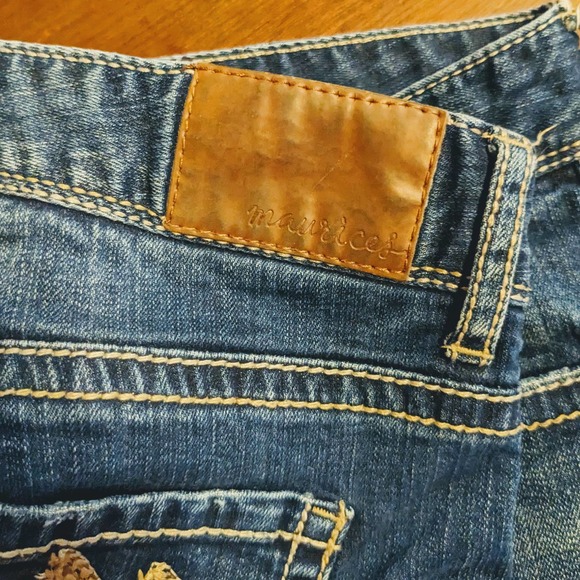 Maurices 3/4 Original S Denim Jean Small Chico 30x29 Y2K Bootcut Boot Cut Dark - Picture 11 of 11